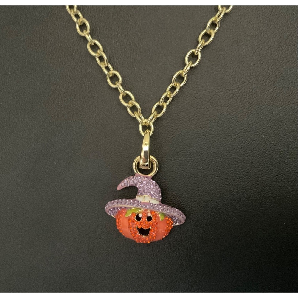 Kirks Folly "Witchy" Pumpkin 20" Necklace Halloween